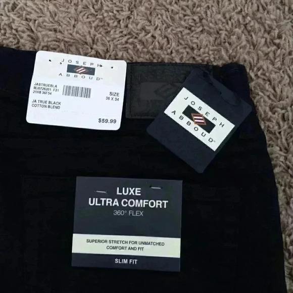 Joseph Aboud Superior Stretch Slim Fit Black Pants - Picture 3 of 3